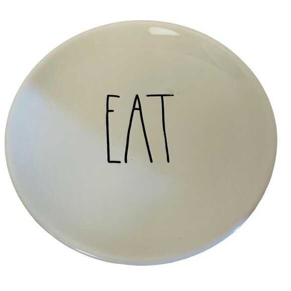 Rae Dunn Artisan Collection Dinner saucers Yum Ceramic Set Of 3  Plates 6 1/2" - Picture 5 of 6